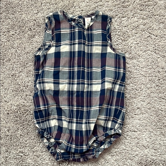 J. Crew Other - J. Crew Blue and White Onesie with Classic Tartan Pattern
